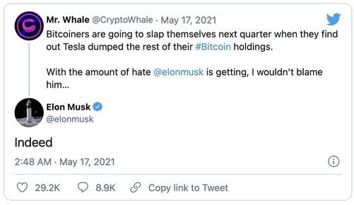 特斯拉清空比特币(特斯拉恢复比特币交易)